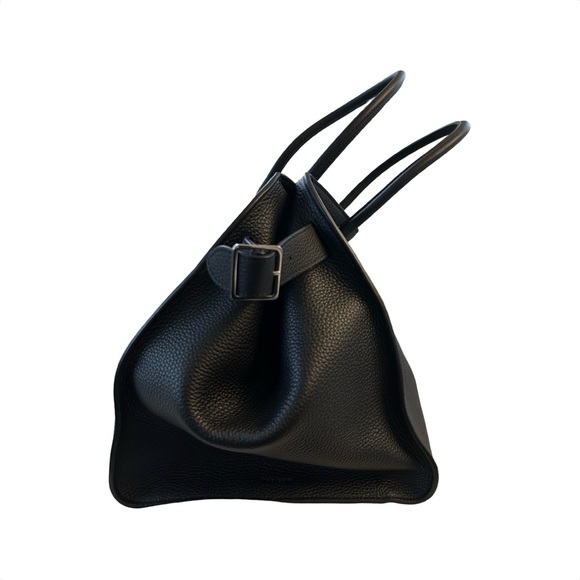 The Row Soft Margaux 17 - Black Grained Leather - Picture 2 of 13